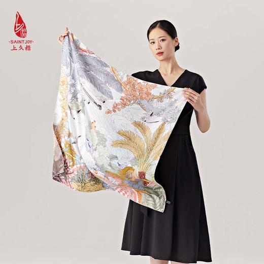 SAINTJOY/上久楷真丝方巾 双面印花真丝方巾  热带雨林  FJS23022 商品图6