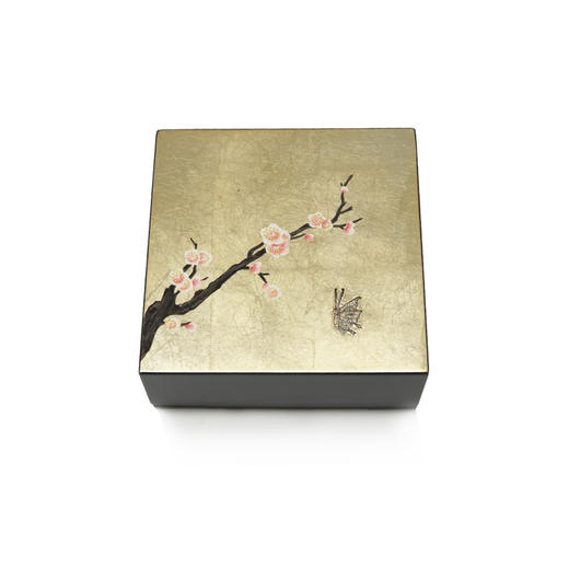 【梵谷漆器】漆器彩绘杯垫-腊梅报喜（金） 商品图3