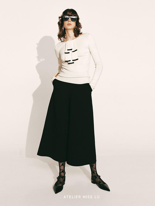 【流星】撞色飘片设计羊绒上衣230042B 商品图1