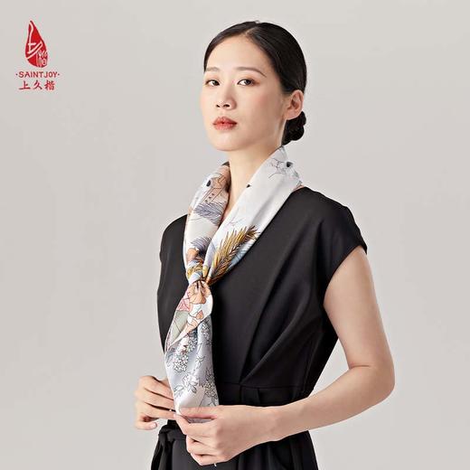 SAINTJOY/上久楷真丝方巾 双面印花真丝方巾  热带雨林  FJS23022 商品图4