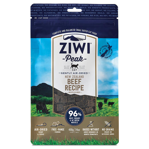 滋益巅峰ZiwiPeak风干牛肉配方猫宠物食品400g 商品图0