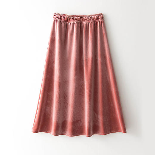 【秋冬日系原宿高腰丝绒半身裙】细滑柔暖耐皱 优雅丝光 丝绒面料 商品图6