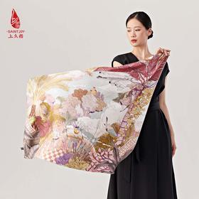 SAINTJOY/上久楷真丝方巾 双面印花真丝方巾  热带雨林  FJS23022