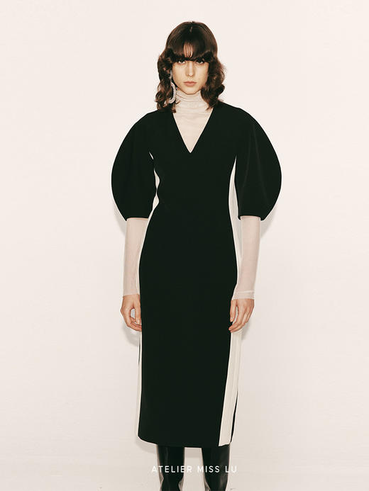 【月光独奏】透肤弹力网纱高领上衣230037C 商品图1