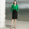 WQ/黑绿拼接高级感连衣裙223182Q1 商品缩略图2