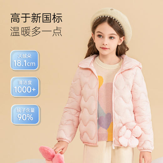女童轻薄羽绒服2023冬季新款童装90鹅绒儿童彩色渐变连帽保暖外套 商品图1