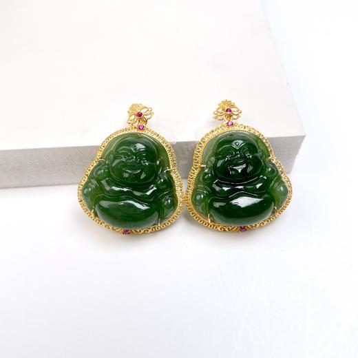 碧玉吊坠-满镶全包佛公 商品图0