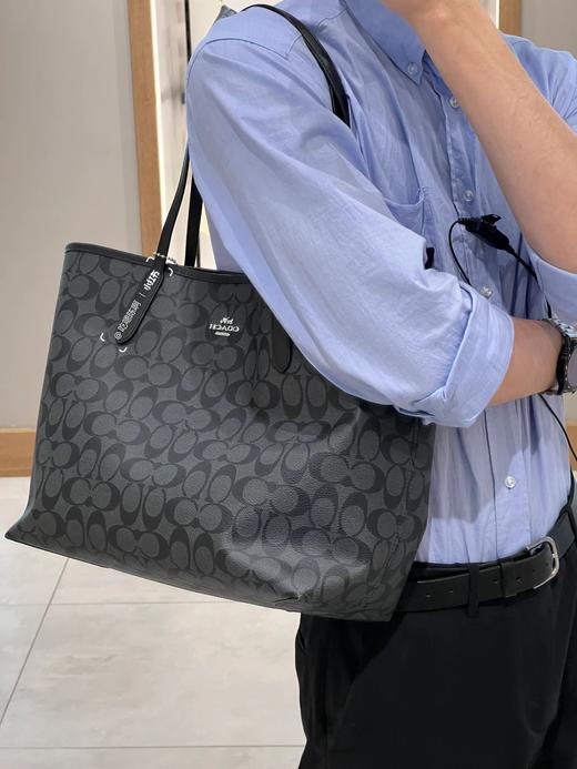 COACH/蔻驰City Tote托特经典老花购物袋 大容量单肩手提托特包焦糖色/奶茶色 商品图8
