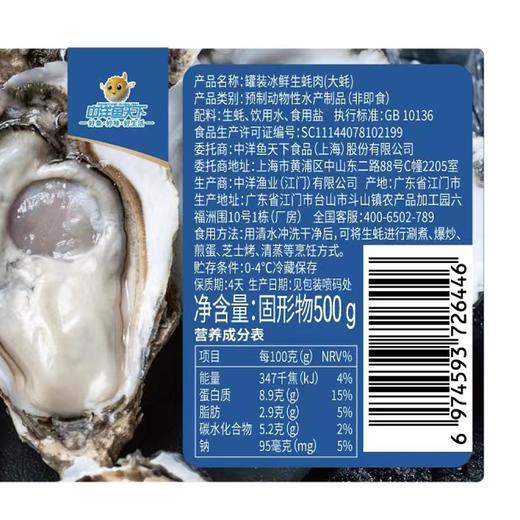 中洋鱼天下 台山冰鲜生蚝肉500g/罐 特大蚝 纯肉灌装 商品图4