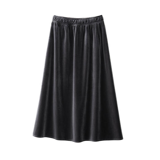 【秋冬日系原宿高腰丝绒半身裙】细滑柔暖耐皱 优雅丝光 丝绒面料 商品图4