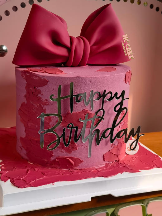 芭比粉蝴蝶结蛋糕 商品图1