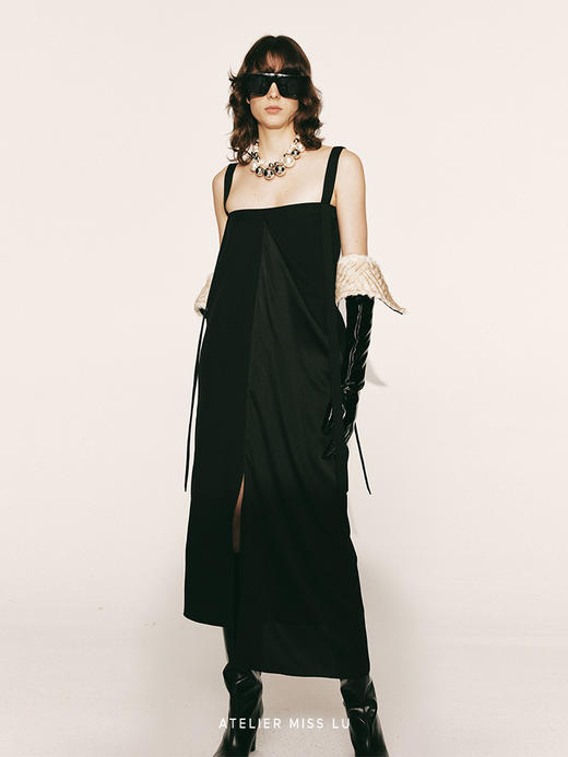 【飘逸之翼】不规则飘片设计吊带直身连衣裙230000024 商品图1