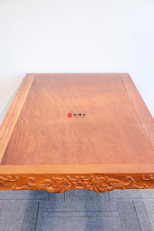红桥红  家具严选  缅甸花梨(大果紫檀）  【木面 179 螭龙纹四面平 方桌】 商品图6