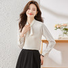 Q6896新款长袖衬衫百搭小众洋气系带显瘦时尚春秋宽松纯色韩版 商品缩略图4