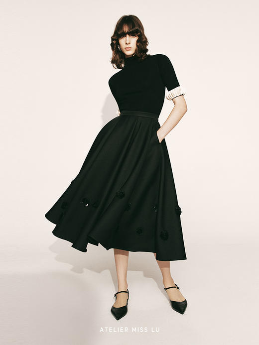 【繁花漫步】手工花朵订珠重工大摆伞裙2300035 商品图2