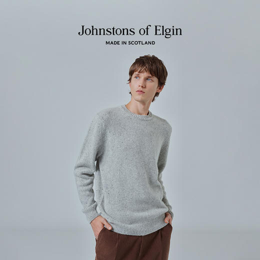 Johnstons of Elgin男士雪花款厚织圆领套头衫 商品图3