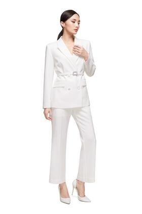 ESTELLICA 经典款白色暗纹西装套装 9291