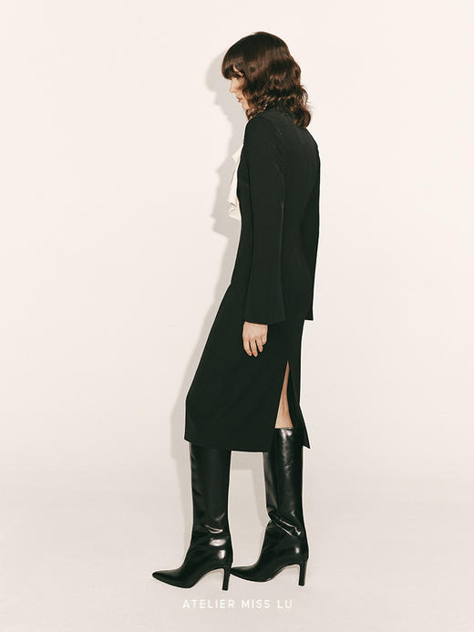 【高歌】几何折叠撞色拼接微喇袖口收腰连衣裙23000059 商品图1