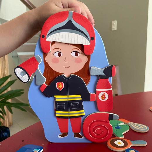 DJECO经典磁性铁盒拼图 冰箱贴 职业变装&创意动物 商品图5