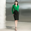 WQ/黑绿拼接高级感连衣裙223182Q1 商品缩略图3