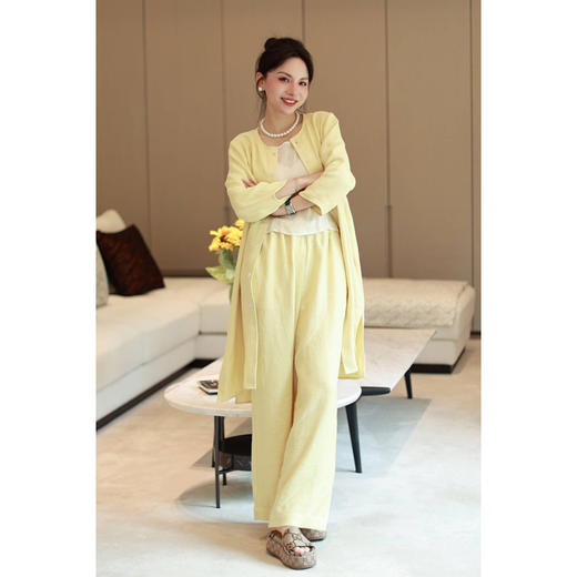 【线上专属】阔腿裤（23709317-女贞黄） 商品图0