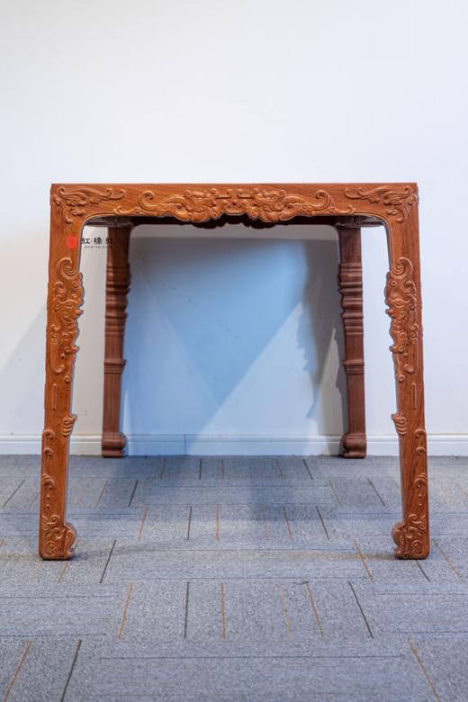 红桥红  家具严选  缅甸花梨(大果紫檀）  【木面 179 螭龙纹四面平 方桌】 商品图3