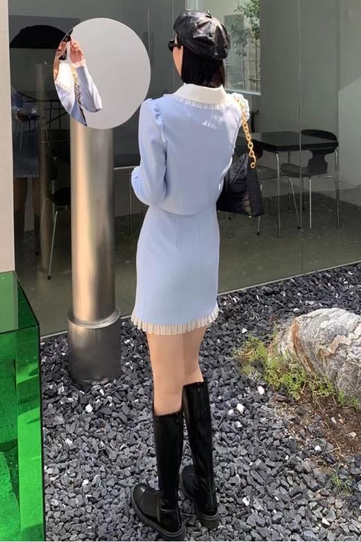 Stay2Weeks 蓝色翻领拼色外套半裙套装 13827 商品图3