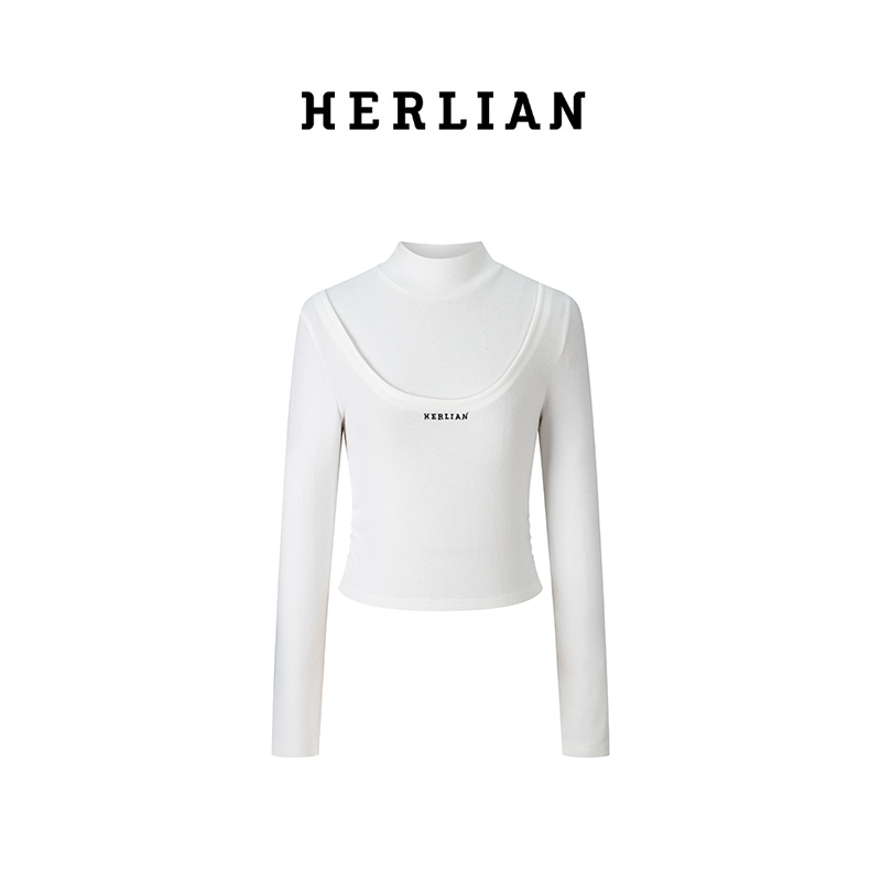 HL2CAWCO1380 刺绣LOGO假两件上衣