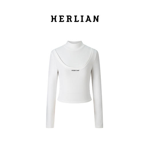 HL2CAWCO1380 刺绣LOGO假两件上衣 商品图0