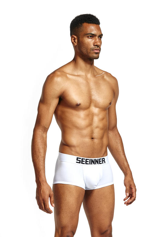 希内男士透气提臀修身性感纯色平角裤 商品图6