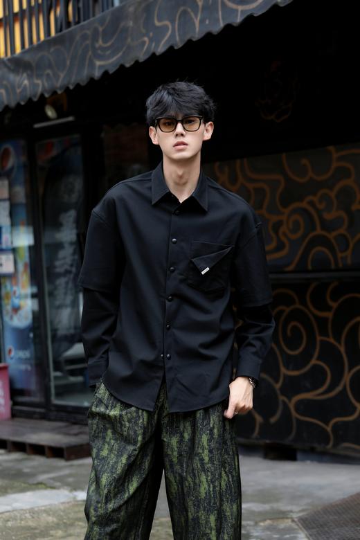 S330425194假两件潮流衬衫外套 商品图2