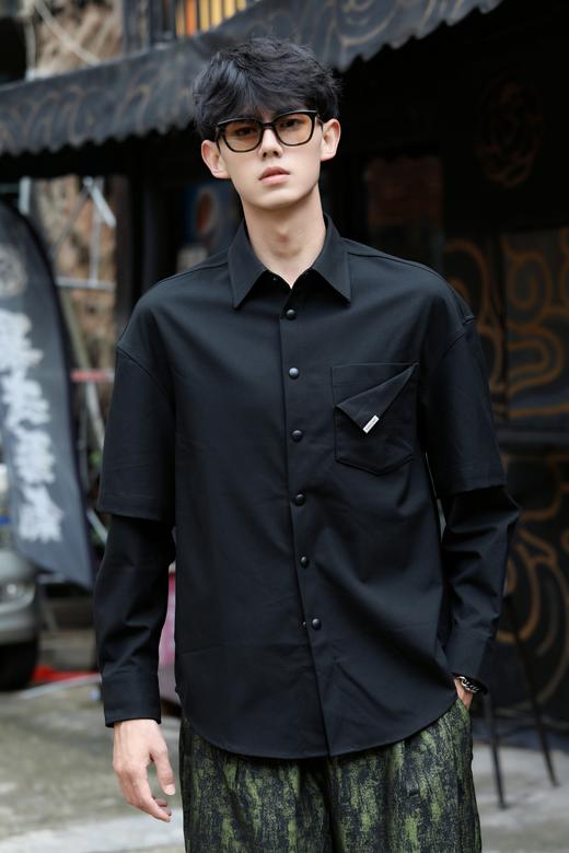 S330425194假两件潮流衬衫外套 商品图0