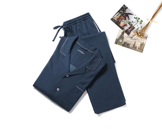 【棉莫混纺】SCHIESSER德国舒雅高端系列铂雅男士棉莫混纺羊毛翻领家居套装99/21838H 商品图0