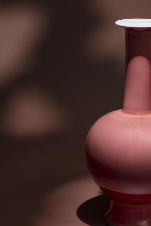 豇豆红釉 鹤颈瓶 谷雨山房 商品图1