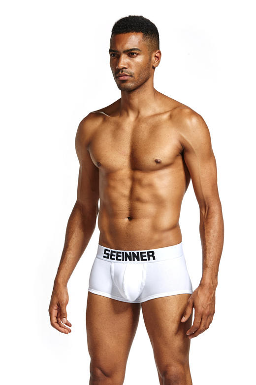 希内男士透气提臀修身性感纯色平角裤 商品图2