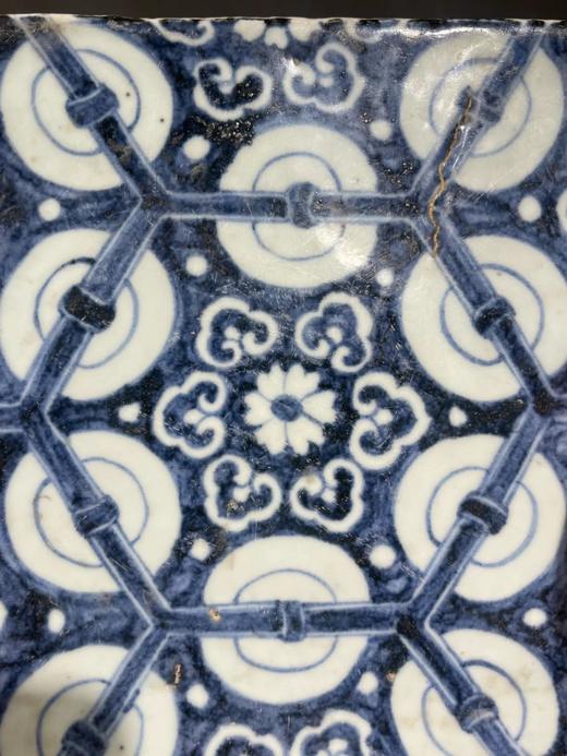 青花绘六方框如意纹瓷板地砖，顺丰包邮 商品图13