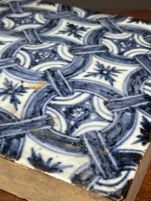 青花绘连环绳结纹瓷板地砖，顺丰包邮 商品图3