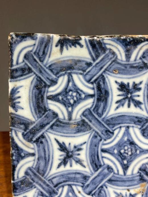 青花绘连环绳结纹瓷板地砖，顺丰包邮 商品图1