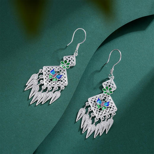 子佩集S990银【微雨蝶影】耳环【MXEH009】花丝2308 商品图6