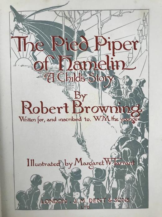 1962年 罗伯特·布朗宁《哈梅林的吹笛人》 玛格丽特·塔兰特8幅彩色与多幅黑白插图 精装32开 商品图3