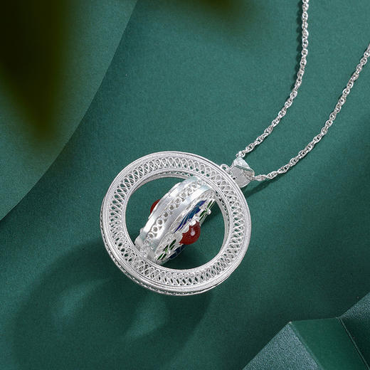 子佩集S990【晴雨暖风】吊坠【QFDZ030】(不含链)花丝圆圈双层平安扣可转动 商品图1