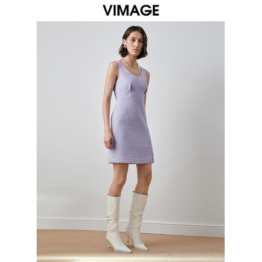 VIMAGE纬漫纪秋季新款小香风连衣裙V2007617 商品图1