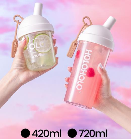 holoholo奶茶杯高颜值儿童杯子成人吸管杯女新款可爱便携夏季水杯 商品图0