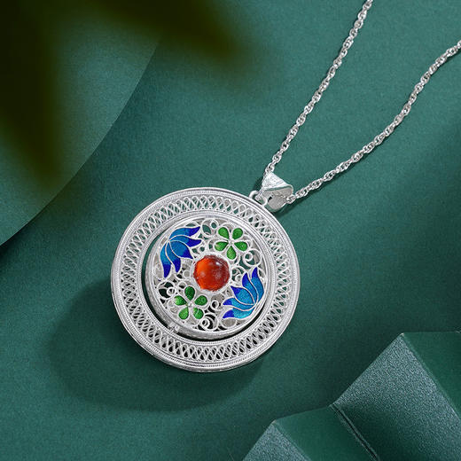 子佩集S990【晴雨暖风】吊坠【QFDZ030】(不含链)花丝圆圈双层平安扣可转动 商品图2