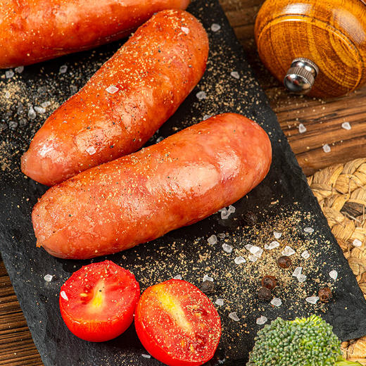 喜辉 经典爆汁肉肠 黑胡椒味/甄原味 400克/盒（50克*8根）*2盒 商品图4