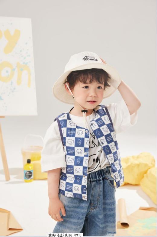 【2023新款】兔兔小布棋盘格小熊羽绒马甲 商品图1