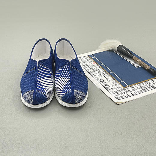 内联升男鞋手工单鞋千层底大内联升崇明土布之沙洲夹鞋DN8533 商品图0