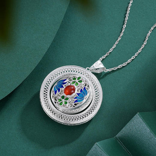 子佩集S990【晴雨暖风】吊坠【QFDZ030】(不含链)花丝圆圈双层平安扣可转动 商品图3