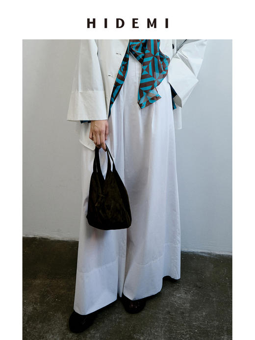 HIDEMI 高腰立体剪裁压褶花苞式阔腿裙裤阔腿裤 商品图1