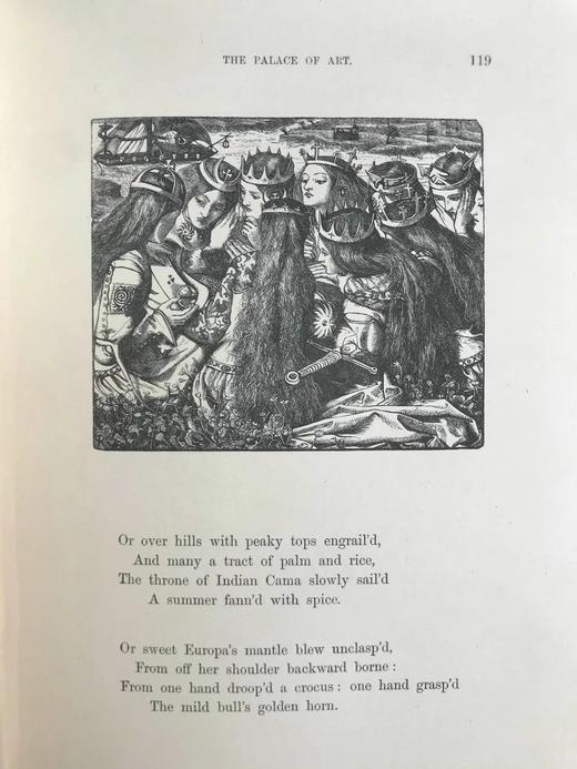 1864年 丁尼生诗集 50余幅插图 漆布精装大32开 商品图10